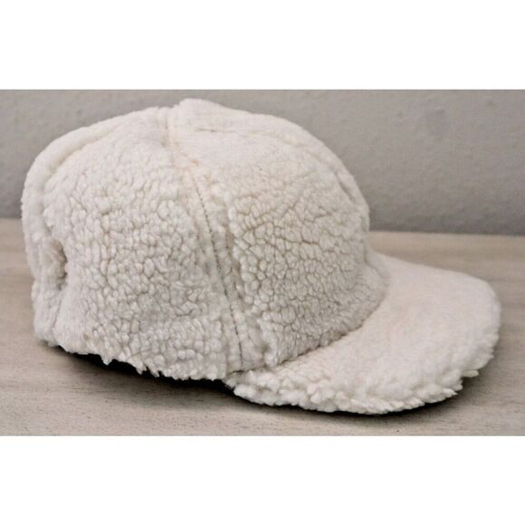 Banana Republic 823357-00 Baby Sz S/M Cream Faux Shearling Baseball Cap Hat - Picture 5 of 6